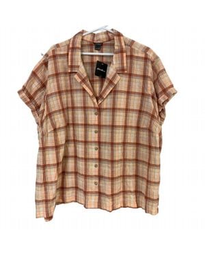 Eddie Bauer Packable Button Up Camp Shirt - Brown