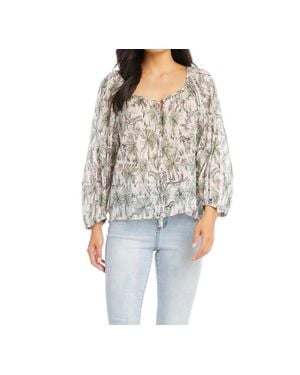 Karen Kane Zara Long Sleeve Lightweight Top - Gray