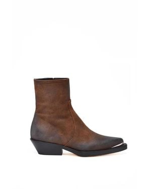 Dondup Leather Texan Boots - Brown