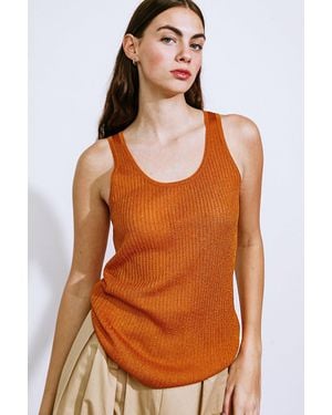 TRUEDAMES Blissful Love Woven Tank Top - Orange