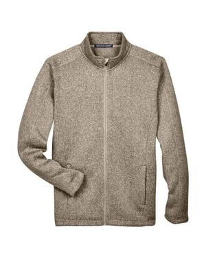 Devon & Jones Bristol Full-Zip Sweater Fleece Jacket - Gray