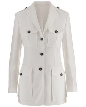 Tagliatore Single-Breasted Linen Jacket - White