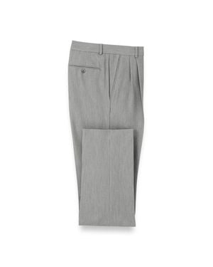 Paul Fredrick Comfort Stretch Travel Pleated Pants - Gray