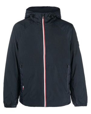 Tommy Hilfiger Hooded Jacket With Textured Design - Blue