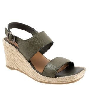 Softwalk Hartley S2309-341 Sandals Leather Wedge Heel Fd1353 - Metallic
