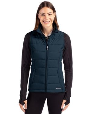 Cutter & Buck Evoke Hybrid Softshell Recycled Full Zip Vest - Blue