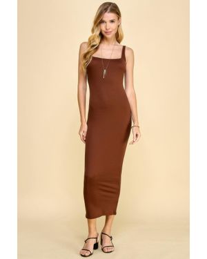 TRUEDAMES Square Neck Tank Maxi Dress - Blue