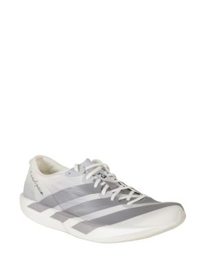 Y-3 Minimalist Stretch Mesh Sneakers With Rubber Sole - White