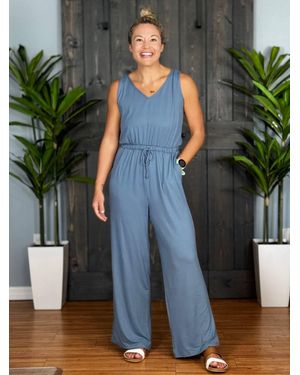 DM Merchandising Vineyard Wide Leg Jumpsuit - Green