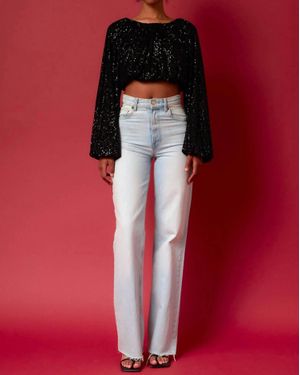 Endless Rose Sequins Blouson Blouse - Red