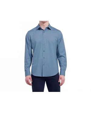 Bugatchi James Herringbone Ooohcotton Shirt - Blue
