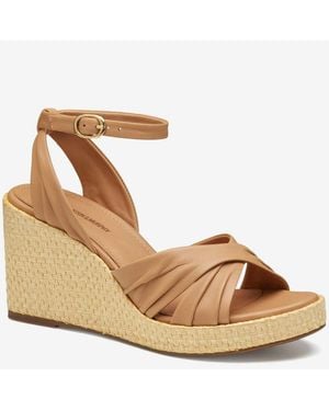 Johnston & Murphy Marcia Cross-Band 78-42753 Sandal Tan Leather Zogg2686 - Metallic