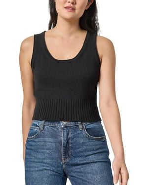 Lilla P Cropped Scoop Tank Sweater - Black
