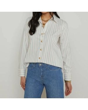 L'Agence Ellery Poplin Button-Down Shirt - Gray