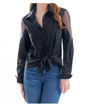 Finley Organza Combo Lindey Shirt - Blue