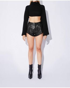 RTA Cropped Turtleneck Sweater - Black