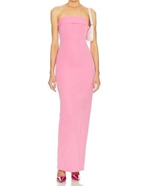 Helsa Tech Gabardine Long Strapless Maxi Dress - Pink