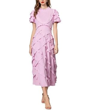 BURRYCO Short Sleeve Midi Dress - Pink