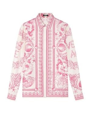 Versace 'Underwater Barocco Bicolor Foulard' Formal Shirt - Pink