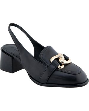 Aerosoles Allure Chain Leather Block Heels - Blue