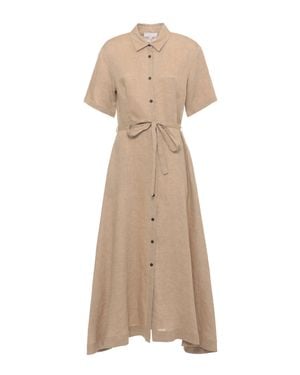 Antonelli Mason Midi Dress With Classic Collar And Flared Silhouette - Natural