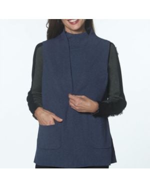 J'Envie/Eli Slit Pocket Vest - Blue