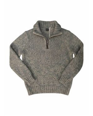 Fedeli Eco Alpaca Zip Up Sweater - Gray