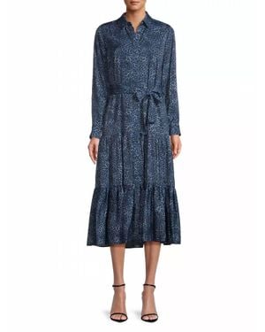 Kobi Halperin Montanna Leopard Midi Dress - Blue