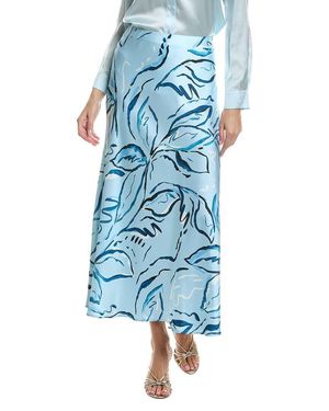 tyler boe Nina Silk Charmeuse Skirt - Blue
