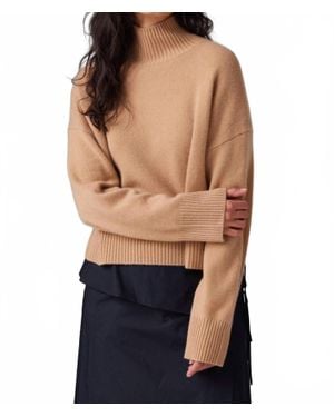 Colorush Chunky Carmen Funnel Neck Top - Blue