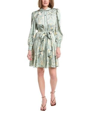 Anne Klein Godet Shirtdress - Green