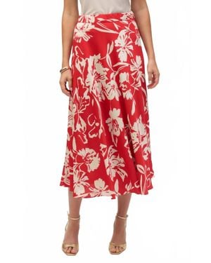 Joseph Ribkoff Long Flower Print Skirt - Red