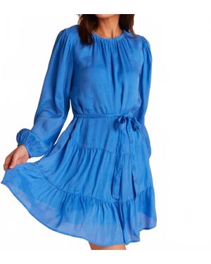 Bella Dahl Tiered Mini Dress With Belt - Blue