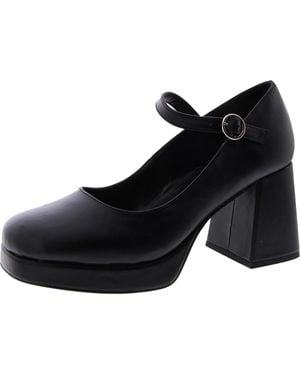 Steve Madden Mingle Buckle Block Heel Mary Jane Heels - Black