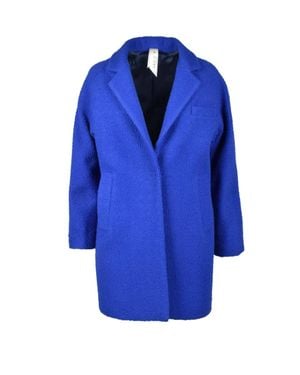 Annie P Wool Mohair Polyamide Coat - Blue