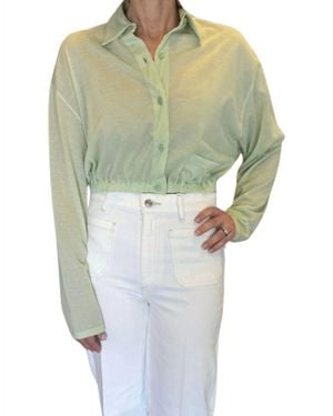 Roberto Collina Camica Linfa Cropped Blouse - Green