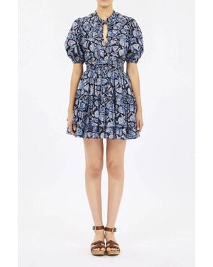 Ulla Johnson Elvie Short Sleeve Cotton Top - Blue