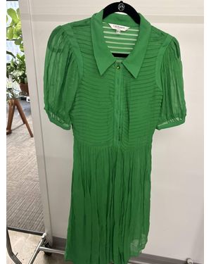 LK Bennett Sheer Pleated Midi Dress - Green