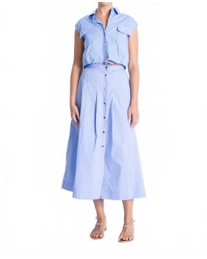 Karina Grimaldi Eden Button Down Skirt - Blue