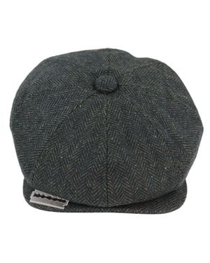 Infinity Leather Peaky Blinders Tweed Hat With Razor Blade - Green