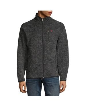 U.S. POLO ASSN. U. S. Polo Assn. Jackets Full Zip Fleece Long Sleeve Pockets Gbo195 - Black