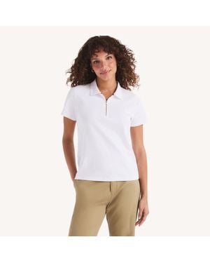 Nautica Zip-Up Polo - White