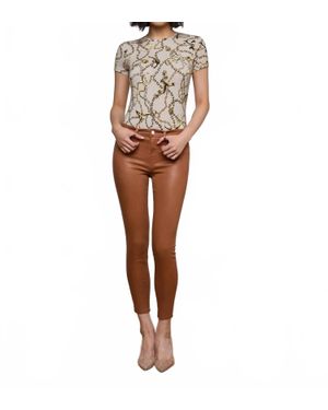L'Agence Margot Coated Cropped Skinny Jeans - Green
