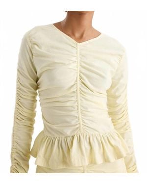 Merlette Arena Peplum Cropped Top - Natural