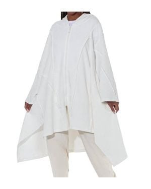 Love The Queen Modern Tunic Hoodie Top - White