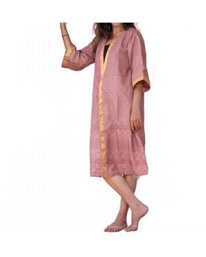StandAwt Diva Silk Saree Kimono - Pink