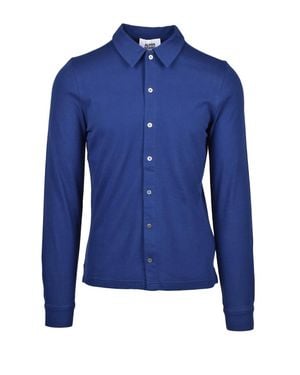 Alpha Studio Cotton Shirt With Button-Down Design And Fitted Cut - Blue