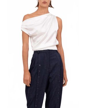 NonChalant Label Adelina Asymmetrical Crop Top - Blue