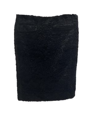 Acne Studios Faux Fur Midi Pencil Skirt - Black