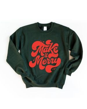 Simply Sage Market Make It Merry Cursive Distressed - Green